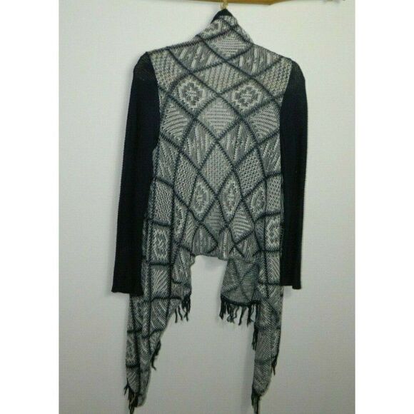 Sweater Project Cardigan Sweater Open Front Blue White Long Sleeve Size Large - Picture 4 of 6